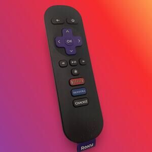 Roku 9026000094-001 Simple Remote Control Netflix Pandora Crackle Purple D-Pad